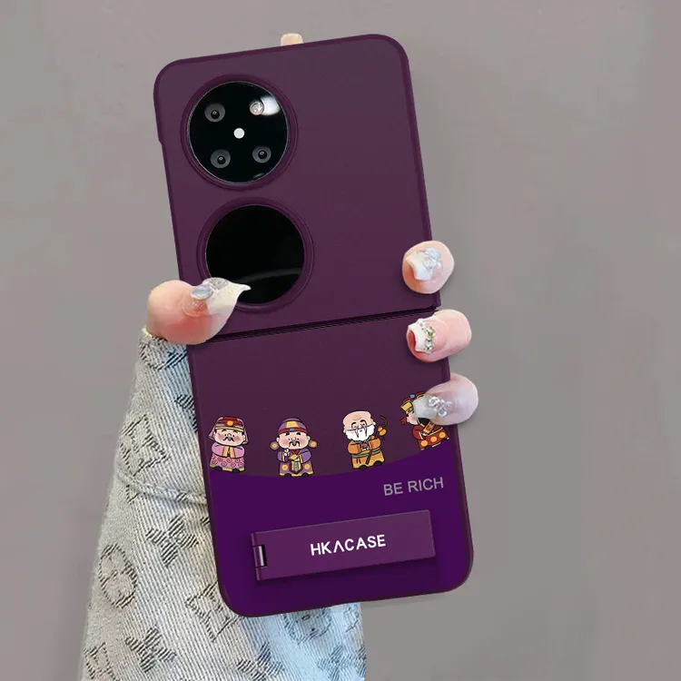 适用华为pocket2手机壳弯弯财神折叠屏无边框全包保护套