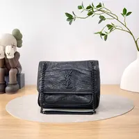 95新 YSL/圣罗兰 Niki So Black小号/单肩包/0947