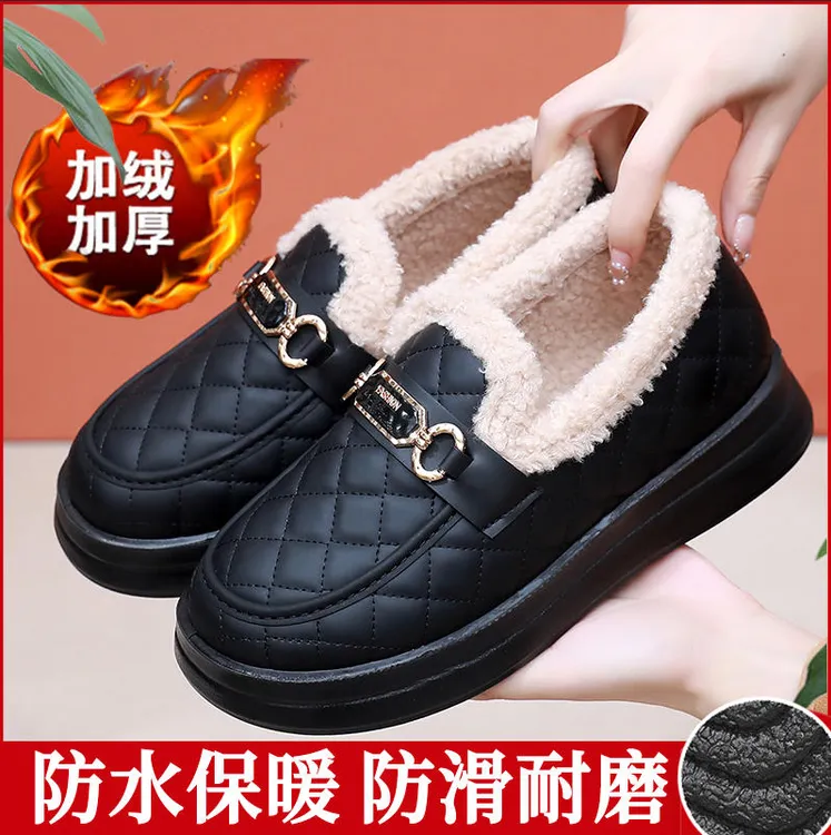 雪地靴女鞋冬季新款老北京棉鞋加绒加厚毛毛鞋保暖防滑舒适妈妈鞋