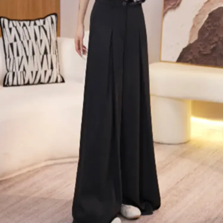 高腰气质老钱松弛高腰裤夏季高垂坠显瘦阔腿裤百搭女装显瘦垂感