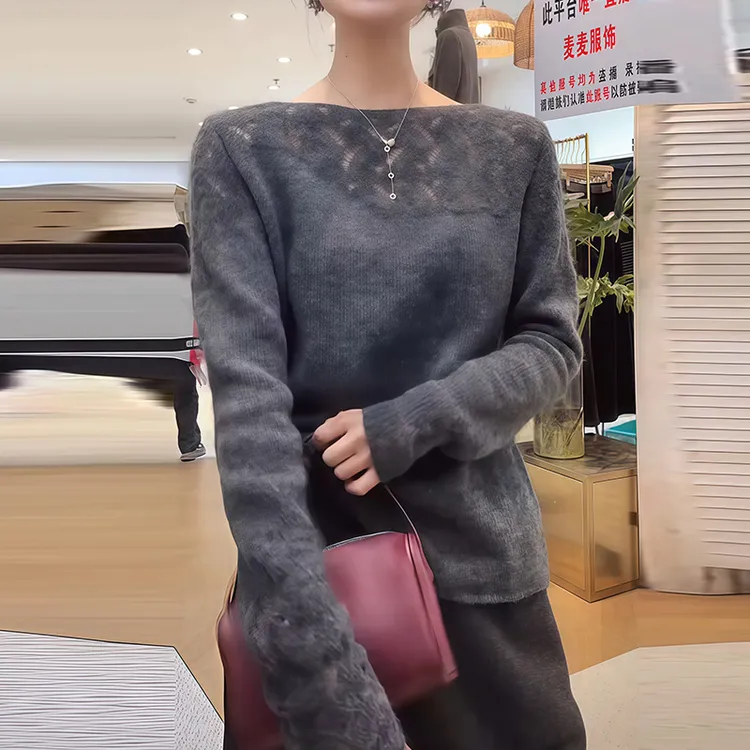 长袖秋冬轻奢针织衫2025年新款百搭设计感潮流女装休闲风个性上衣