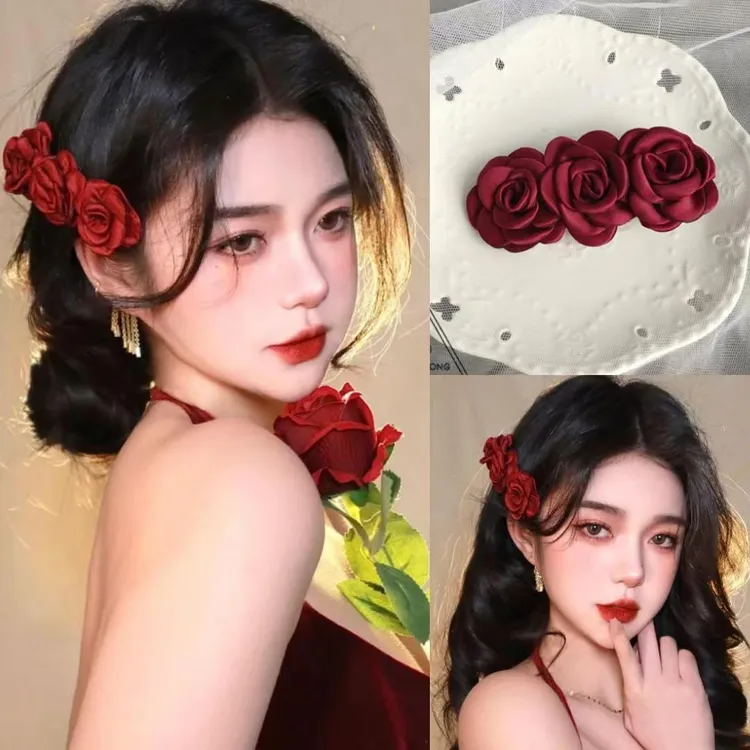 发夹被美到了~山抓夹头饰气质发饰脑勺毛绒大号感过年饰复古发卡