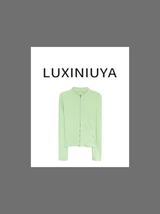【LUXINIUYA】美啦啦 立领修身拉链外套显瘦长袖上衣#CX2124