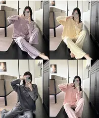 【欧尼家】秋冬~软fufu海岛绒爱心家居服(带胸垫)