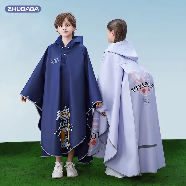 儿童斗篷雨衣6-12岁上学专用带书包位小学生男女童骑行防暴雨雨披