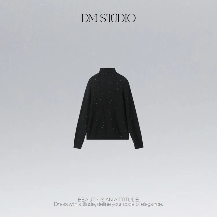 DEDM•STUDIO/气质保暖慵懒风亮片100%羊毛针织毛衣2507MY/8003