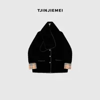 T井姐妹【拿破仑】设计感时尚精致真丝丝绒羊毛棉服MF2509-TJ521
