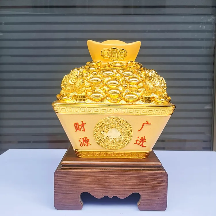日进斗金摆件聚宝盆风水招财办公室高档储蓄罐装饰品前台开业礼品