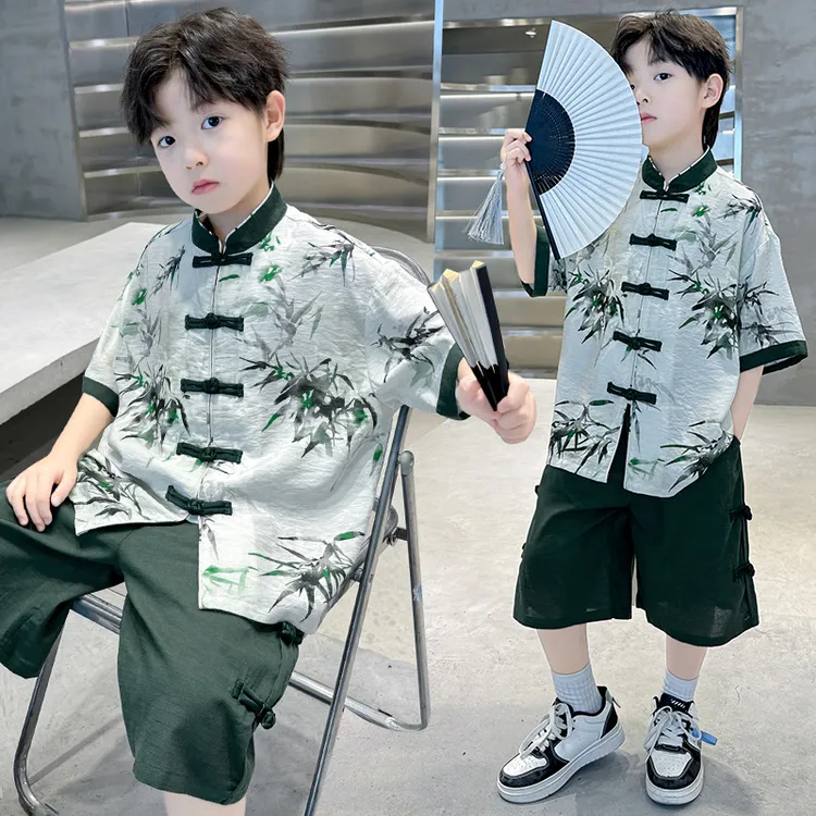儿童装男童汉服夏装套装2025新款古风夏季唐装男孩夏款大童中国风