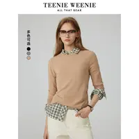 TeenieWeenie小熊舒适贴身长袖T恤打底衫设计感上衣女TTLA244902W