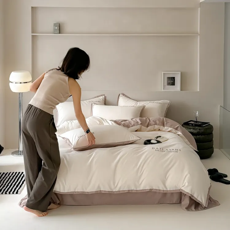 百丽锦棉断角四件套轻奢简约