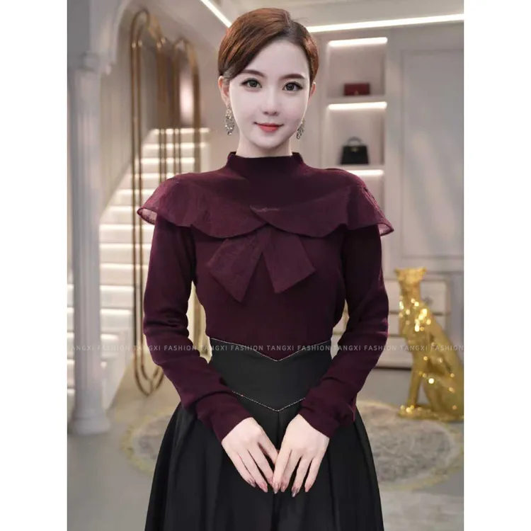 2025秋冬新款【JR-08】含绵羊毛老钱风可外穿精致打底针织衫上衣女