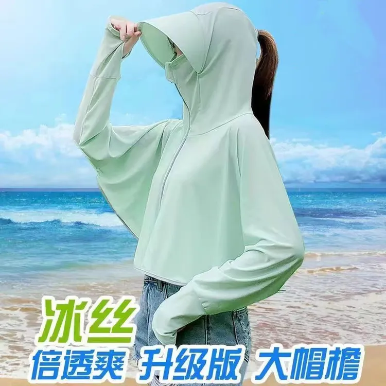 冰丝外套夏季户外短款宽松隔热骑车外穿女款长袖透气薄款08