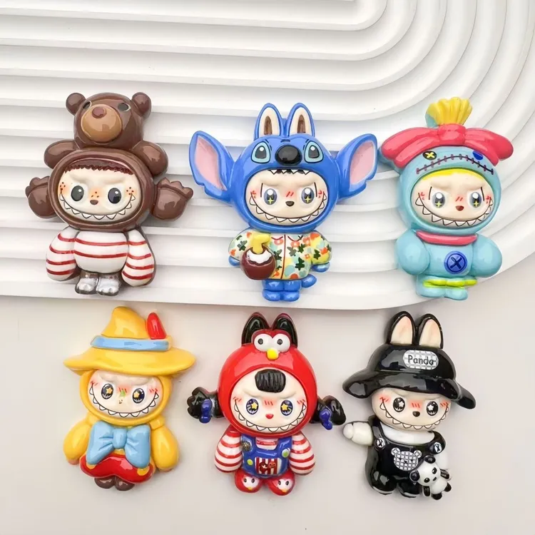 树脂卡通可爱学生装饰品拉布布公仔大号磁力冰箱贴可留言创意动漫