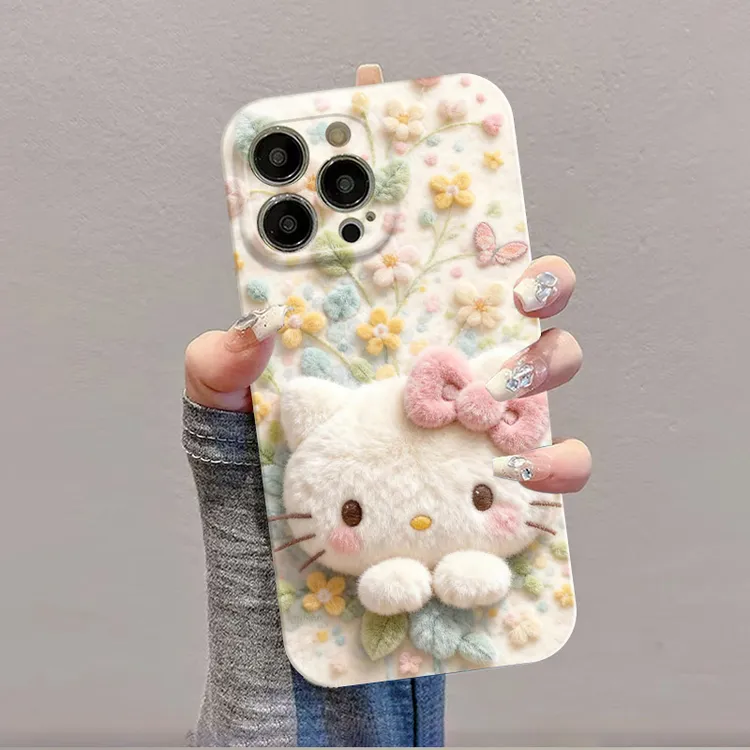 彩绘鲜花凯蒂适用苹果17菲林手机壳华为创意vivo高级小米oppo防摔