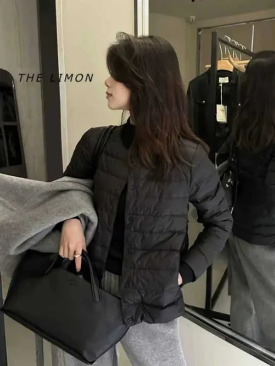 U家正品白鸭绒圆领羽绒服轻薄款短款超轻轻便外套