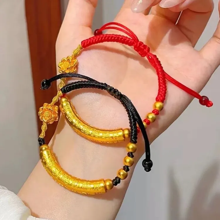 合金布艺手链 百福弯管手链手工编织diy手链