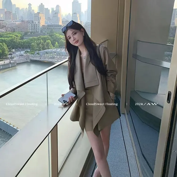 小个子风衣外套女2025春韩系英伦风小个子风衣外套女秋季新款