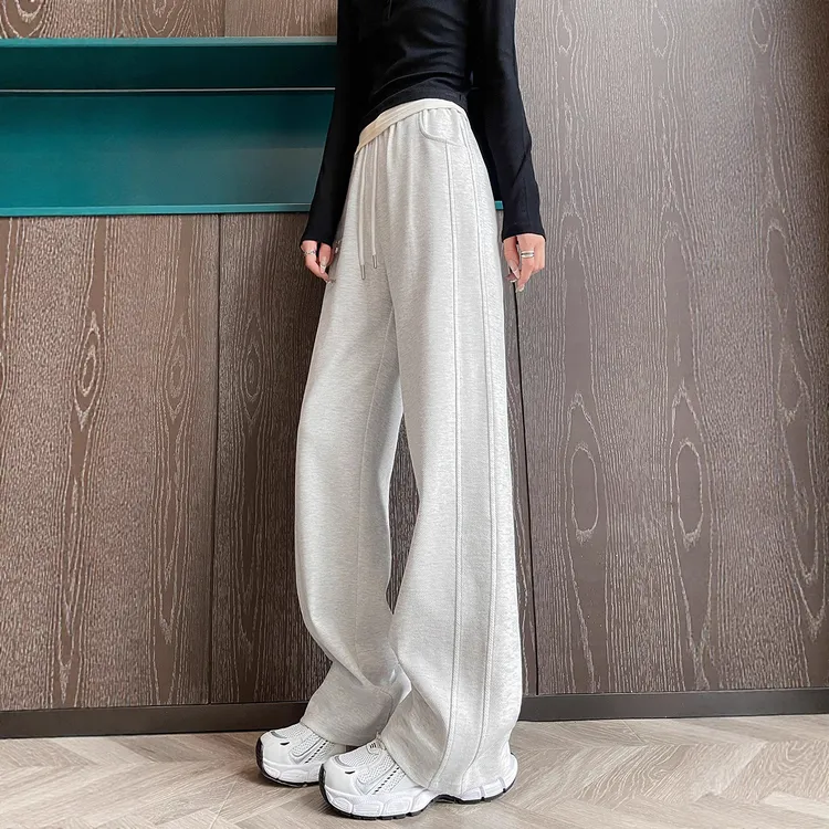 阔腿裤女秋冬季新品高腰抽绳垂感小个子高级感休闲窄版卫裤运动裤