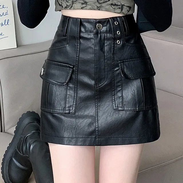 美拉德小皮裙半身裙女秋冬新款高腰气质显瘦时尚洋气a字PU皮短裙