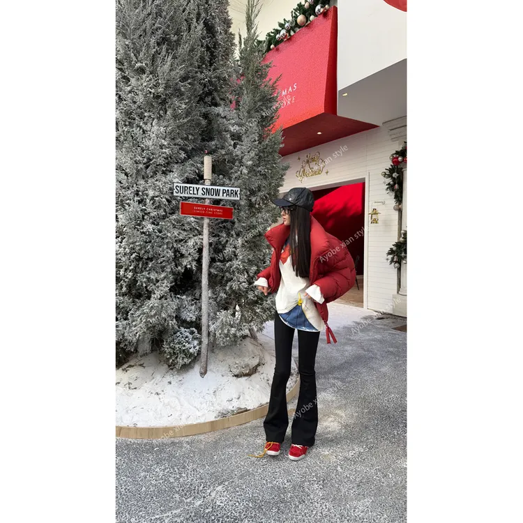 【AYOBE】小贤  韩系百搭微喇显瘦修身加绒长裤