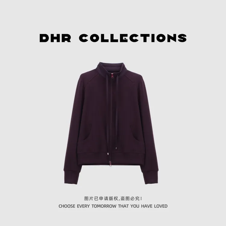 豆豆9【双拉链】2025新款立领女德绒软糯舒适休闲外套上衣-780325DT