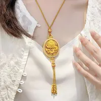 合金项链 古法花丝龙凤香囊新中式风毛衣链