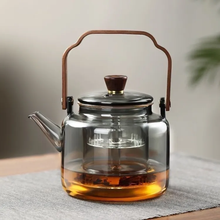 加厚提梁壶家用煮茶壶高硼硅泡茶壶蒸煮养生壶玻璃煮茶壶蒸茶耐热