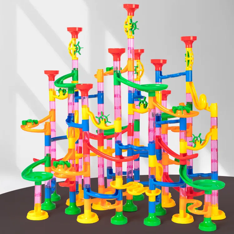 儿童滚珠轨道玩具男孩拼装拼接益智滑道管道弹珠滚球宝宝拼图积木