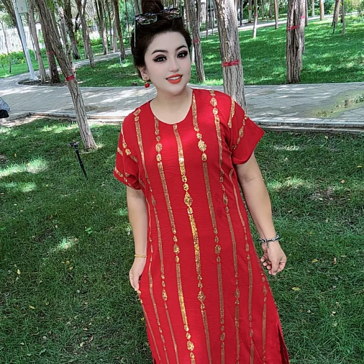 最新款新款薄荷曼波过膝小众清新薄款年轻连衣裙