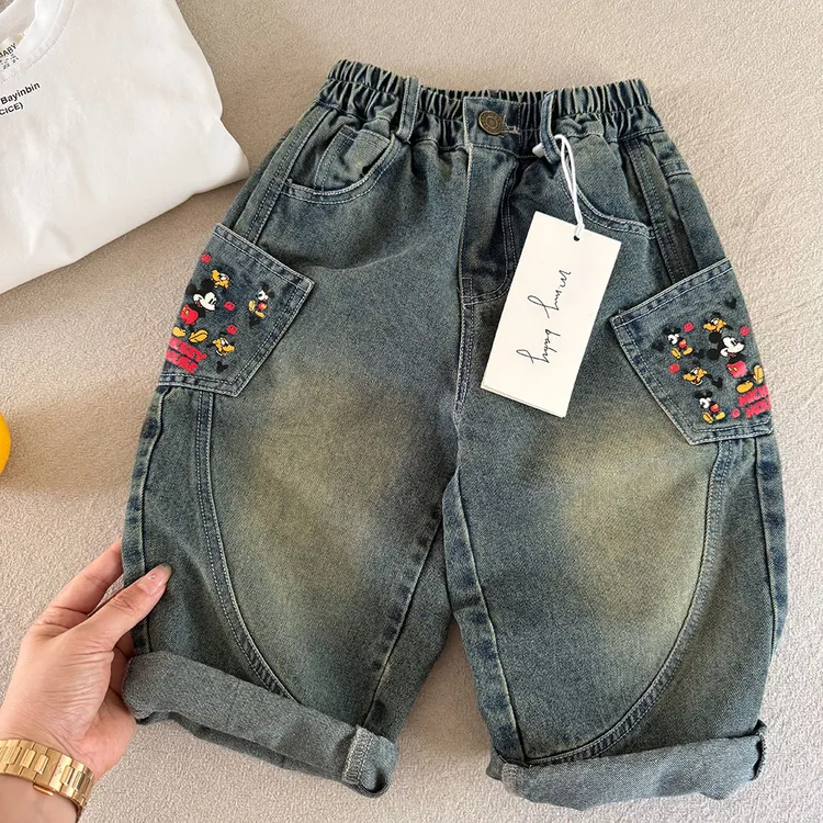 男童春秋童装裤子长裤中腰新款外出休闲牛仔裤男童时尚牛仔裤潮