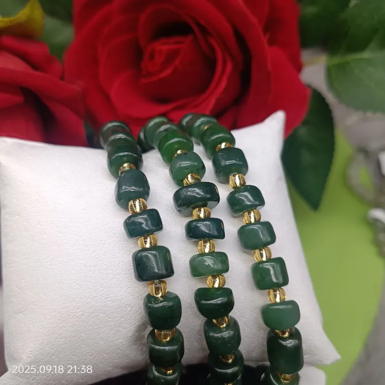 非金属仿珍珠手链 菠菜绿随型单圈适合男女情侣佩戴