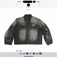 KLICKCLAK25AW 水洗做旧破坏印花伐木夹克底特律外套