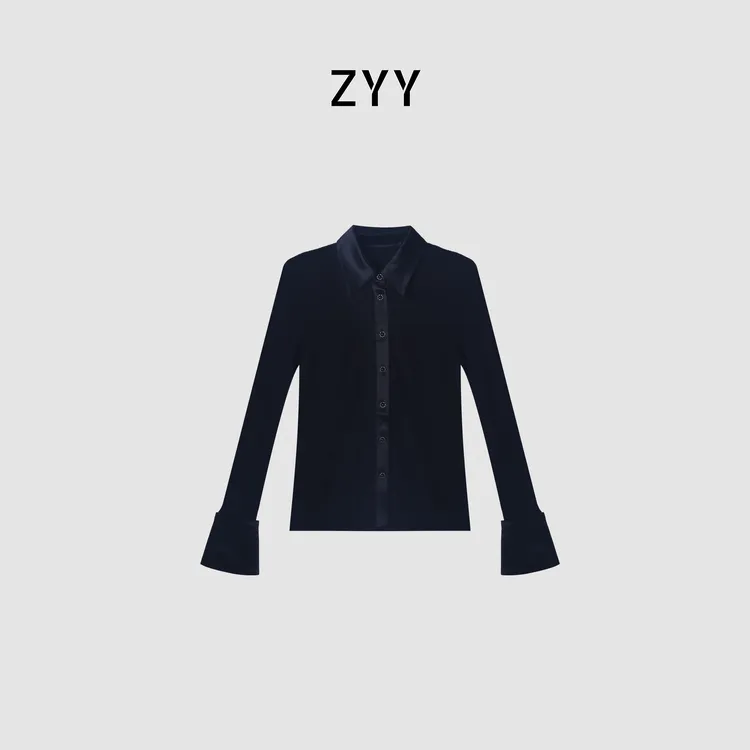 ZYY【海阔天空】2025/S新品拼接修身显袖针织毛衣X25DMY05184