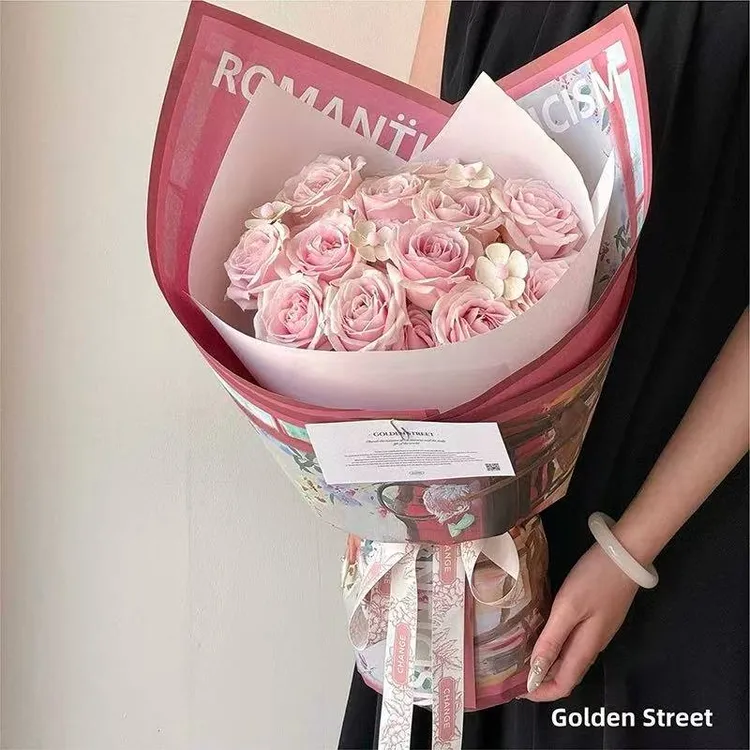 马蒂斯彩色艺术牛皮纸鲜花花束包装纸DIY花艺礼品包装材料