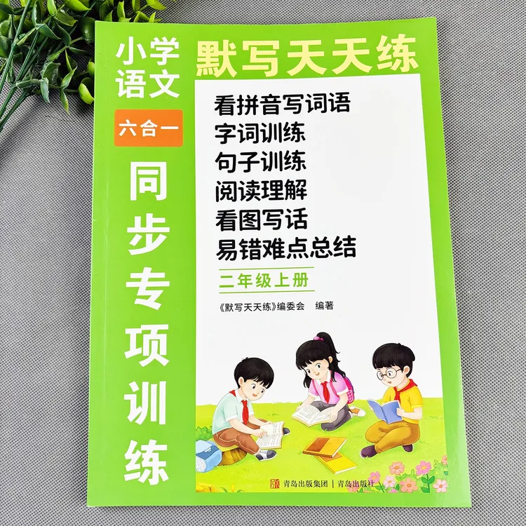 二年级上册练习册看拼音写词语字词训练句子训练阅读理解看图写话