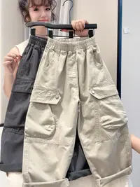 男童工装裤春秋款2025新款洋气儿童秋装中大童时尚百搭纯棉休闲裤