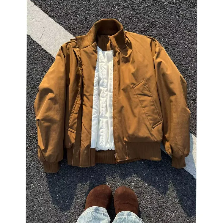 美式飞行员夹克棉服男款秋冬穿搭三防立领短款棒球服外套情侣棉衣