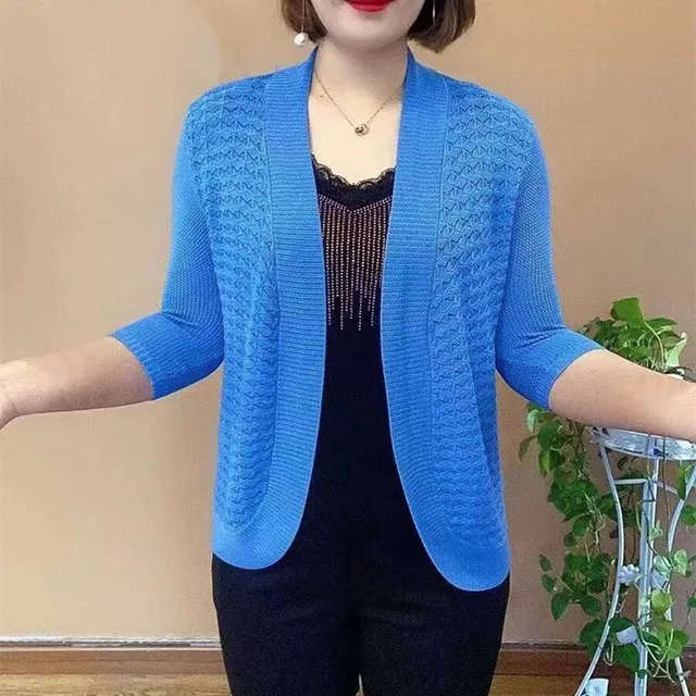 2024新款防晒小披肩开衫外套春夏配裙子上衣外搭妈妈中年女士洋气