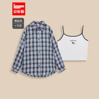 IEF/爱依服2025夏秋新款韩版时尚休闲风吊带背心衬衫两件套上衣