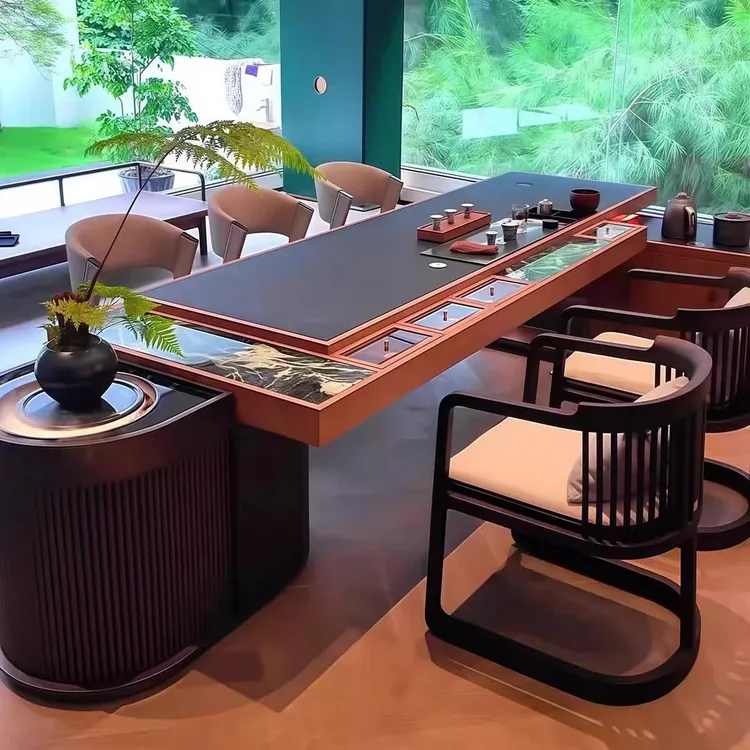 宋氏美学北美黑胡桃白蜡木茶桌茶室休闲酒店民宿办公室茶台定制