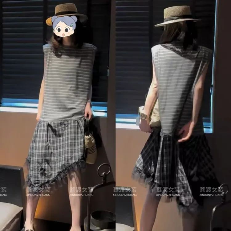 2025夏季新款时尚显瘦气质女士网红洋气连衣裙百搭款D9562