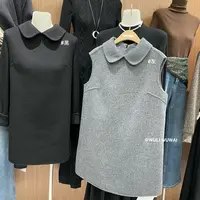 鑫燃KIKI 100羊毛秋冬百搭韩系无袖极简洋气马甲 6113 WU