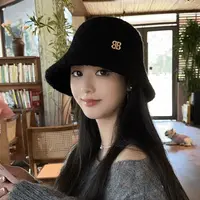 冬季女款毛帽子秋冬帽子女羊羔绒渔夫帽韩版保暖显脸小盆帽大围时