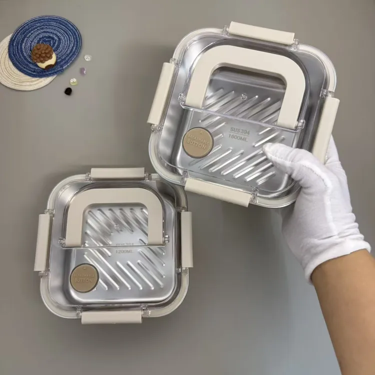 番薯厨房304食品级不锈钢保鲜盒饭盒便当盒保鲜盒密封保鲜盒