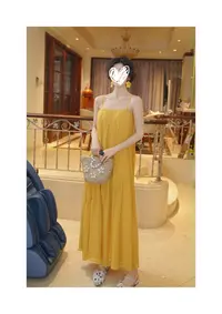 26112550【绾君心】优雅度假吊带连衣裙