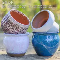 组合款四个福利粗陶透气多肉花盆家用桌面窗台蝴蝶兰花卉绿植盆栽