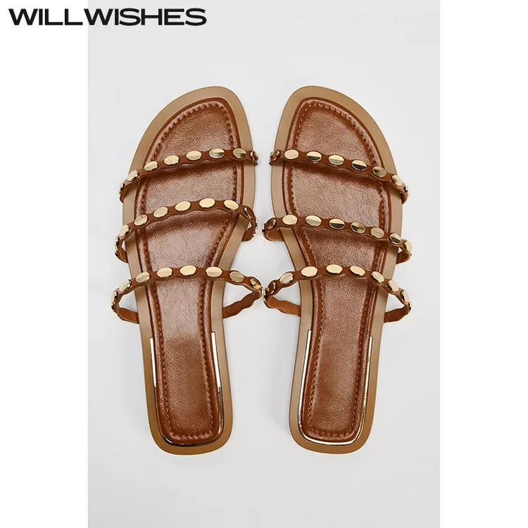 WILLWISHES/王玎设计女鞋2025夏季凉拖小众一字拖鞋女外穿平底鞋