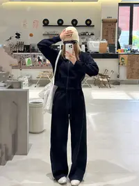 【保罗彼得】秋季小马刺绣收腰连帽开衫卫衣套装两件套39551