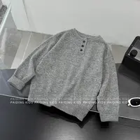 【兔小呗】秋装儿童韩版时尚经典纯色宽松圆领套头毛衣针织SJ6369
